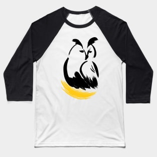 Brush Painted Owl #2 Baseball T-Shirt